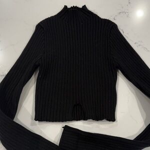 Edikted Black Ribbed Knit Top